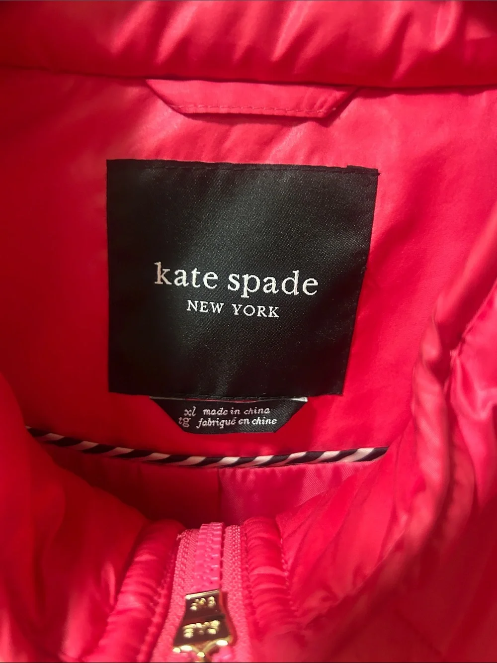 kate spade Quilted Hot Pink Sleeveless Vest XL